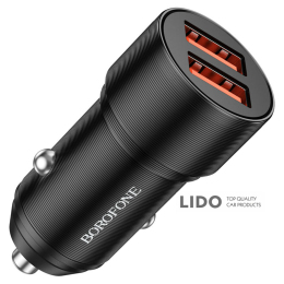 Автомобільний зарядний пристрій Borofone BZ19 Wisdom dual port car charger set (Micro) чорний
