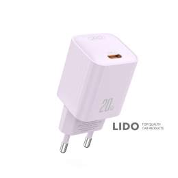 Мережевий зарядний пристрій XO L146 PD20W Single USB-C Charger фіолетовий