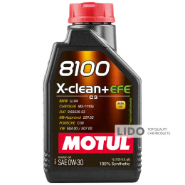Моторное масло Motul 8100 X-clean+EFE 0W30 1л 111657