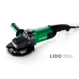 Шліфмашина кутова мережева Apro 180/2300 ПРМ 2300Вт 180мм 8500 об/хв
