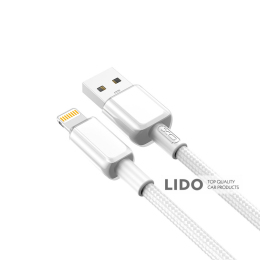 Кабель XO PVC Shiny Colorful USB to Lightning 1м білий