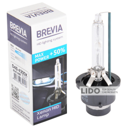 Ксеноновая лампа Brevia D4S +50%, 4300K, 42V, 35W PK32d-2, 1шт