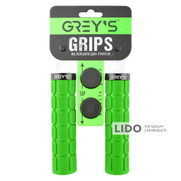 Грипсы руля Grey's с резиновым покрытием 130мм зеленые 2шт