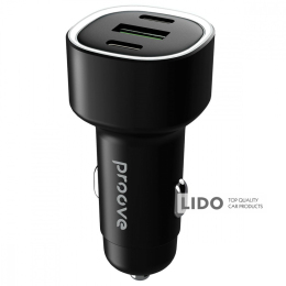 Автомобільний зарядний пристрій Proove Flash 60W (2Type-C + USB) чорний