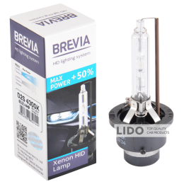 Ксеноновая лампа Brevia D2S +50%, 4300K, 85V, 35W PK32d-2, 1шт