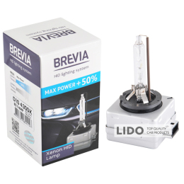 Ксеноновая лампа Brevia D1S +50%, 4300K, 85V, 35W PK32d-2, 1шт