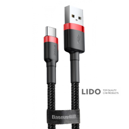 Кабель Baseus Cafule Type-C Cable 2A (3m) червоний/чорний