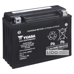 Аккумулятор МОТО Yuasa 12V 22,1Ah High Performance MF VRLA Battery (сухозаряжений) YTX24HL-BS [- +]