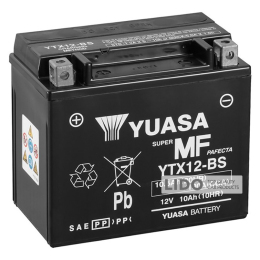 Аккумулятор МОТО Yuasa 12V 10,5Ah  MF VRLA Battery (сухозаряжений) YTX12-BS [+ -]