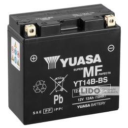 Аккумулятор МОТО Yuasa 12V 12,6 Ah MF VRLA Battery (сухозаряжений) YT14B-BS [+ -]