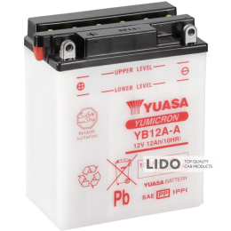Аккумулятор МОТО Yuasa 12V 12,6Ah  YuMicron Battery (сухозаряжений) YB12A-A [+ -]