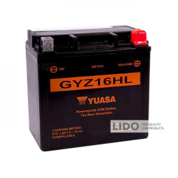 Аккумулятор МОТО Yuasa 12V 16.8Ah High Performance MF VRLA Battery GYZ16HL [- +]