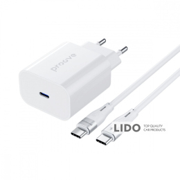 Мережевий зарядний пристрій Proove Rapid 30W (Type-C) + Кабель Type-C to Type-C білий