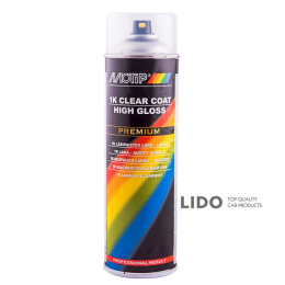 Лак для кузова однокомпонентный Motip 1K Clear Coat прозрачный глянцевый аэрозоль 500мл
