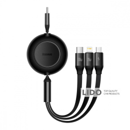 Кабель Baseus Bright Mirror 2 Series 3-in-1 (Micro USB+Lightning+Type-C) 100W (1.1m) чорний
