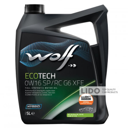 Моторное масло Wolf ECOTECH 0W-16 SP/RC G6 XFE 5л
