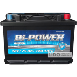 Акумулятор BI-Power 75 Аh/12V 720 ЕН [- +]