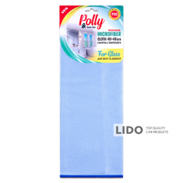 Профессиональная тряпка из микрофибры Polly For Glass для стекла 40х40см голубая