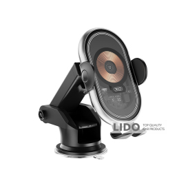 Тримач телефону автомобільний XO з бездротовою зарядкою WX038 15W Transparent Car Wireless Charging чорний