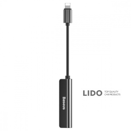 Перехідник AUX Baseus L52 Lightning to 2xLightning + 3.5mm чорний