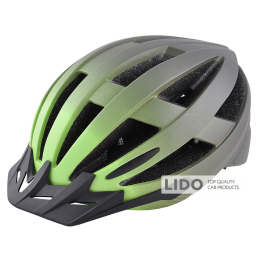 Велосипедний шолом Grey's М чорно-зелений матовий