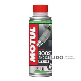 Присадка для бензиновых двигателей мотоциклов Motul Boost and Clean Moto, 200мл (110873)