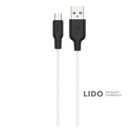 Кабель Hoco X21 Silicone Micro USB (1м) белый/черный