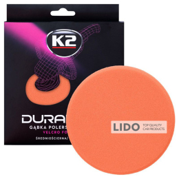 Губка для полірування K2 Duraflex середня помаранчева 150*25мм на липучці