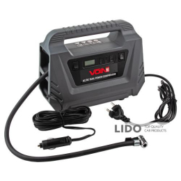 Компресор автомобільний VOIN 116psi/10А/25л/AC /DC/Автостоп