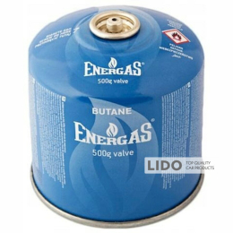Балон газовий 1-разовий ENERGAS з різьбою (7/16) 500г/870мл для плит/кемпінгу