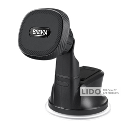 Тримач телефону автомобільний Brevia DashFix MagStrong із присоскою, 6 магнітів, черный