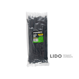 Хомуты Winso пластиковые черные 7,6x300, 100шт