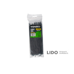 Хомуты Winso пластиковые черные 3,6x200, 100шт