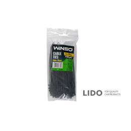 Хомуты Winso пластиковые черные 3,6x150, 100шт