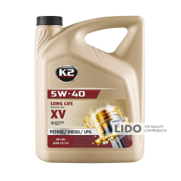 Масло моторное K2 Synthetic Motor Oil XV-C3 5W-40 5л.