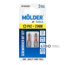 Набор бит Molder PH2x 25мм 2шт (цветная маркировка)