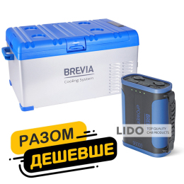Холодильник автомобильный Brevia 25л 22400+ портативная зарядная станция Brevia ePower 96Ah
