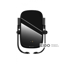 Тримач в машину з Бездротовим ЗП Wireless Charger Baseus Rock-Solid Electric Holder чорний