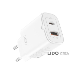 Мережевий зарядний пристрій XO L130 PD30W/QC18W 1USB-C+1USB-A білий