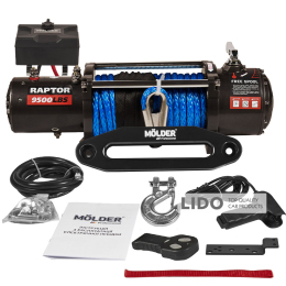 Лебідка Molder Raptor 9500lbs (5.5hp/4.1kw; 265:1) синтетичний трос