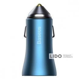 Автомобильное зарядное устройство Baseus Golden Contactor Pro 40W USB+Type-C голубой