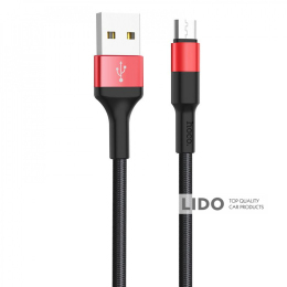 Кабель Hoco X26 Xpress Micro USB (1м) черный/красный