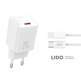 Мережевий зарядний пристрій XO L146 PD20W Single USB-C + Lightning cable білий