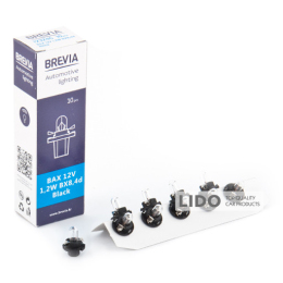Лампа накаливания Brevia BAX 12V 1.2W BX8.4d Black CP