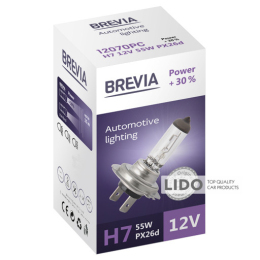 Галогеновая лампа Brevia H7 12V 55W PX26d Power +30% CP