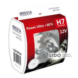 Галогенова лампа Brevia H7 12V 55W PX26d Power Ultra+ 60% S2