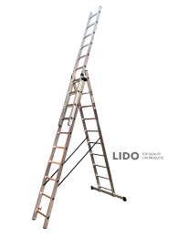 Драбина трисекційна алюмінієва GTM KME310 3x10 сходинок 2.72-6.5м