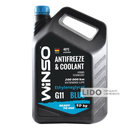 Антифриз Winso Antifreeze & Coolant Blue -40°C (голубой) G11, 10кг