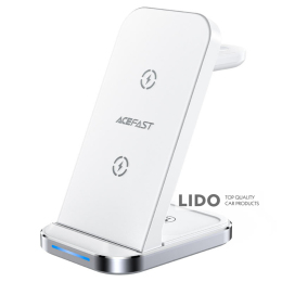 Бездротовий зарядний пристрій Acefast E15 desktop 3-in-1 wireless charging stand білий