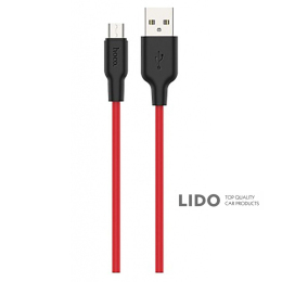 Кабель Hoco X21 Silicone Micro USB (2м) красный/черный